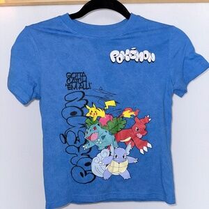 Pokémon Squirtle Squad Squall Hybrid Size S NWT Kids Tee Blue Graphic